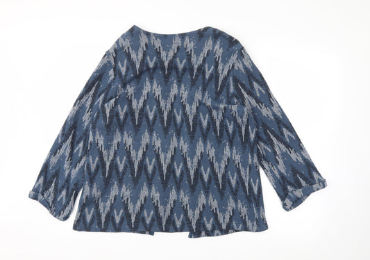H&M Womens Blue Argyle/Diamond Jacket Size M