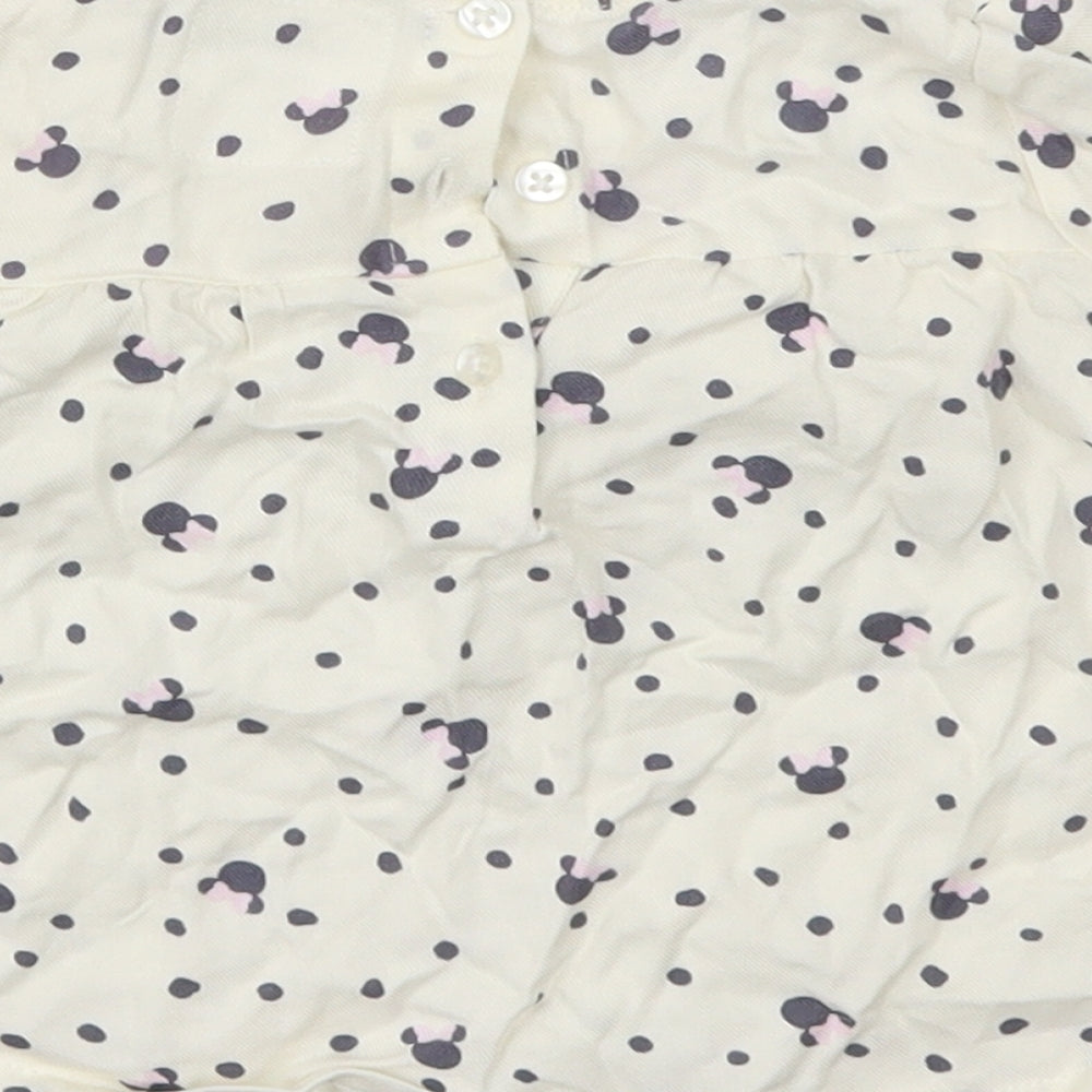 Primark Girls White Animal Print Basic T-Shirt Size 6-9 Months