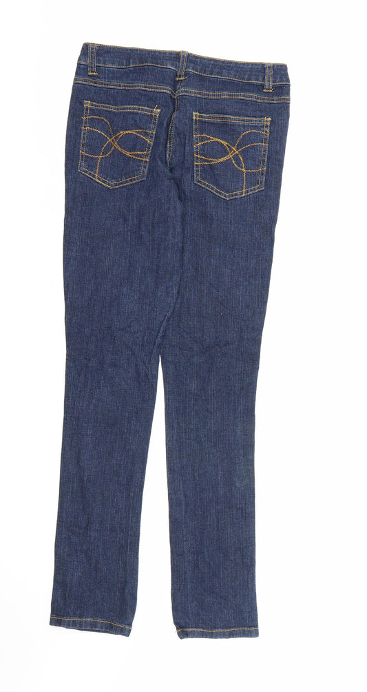 Preworn Girls Blue Denim Skinny Jeans Size 12-13 Years
