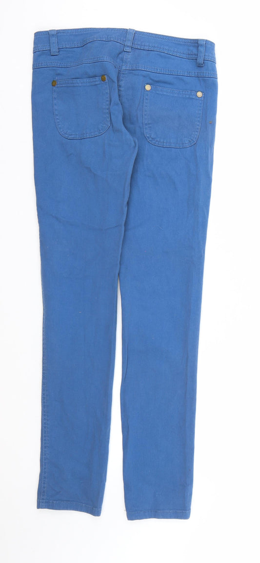 Denim & Co. Womens Blue Denim Straight Jeans Size 10 L32 in