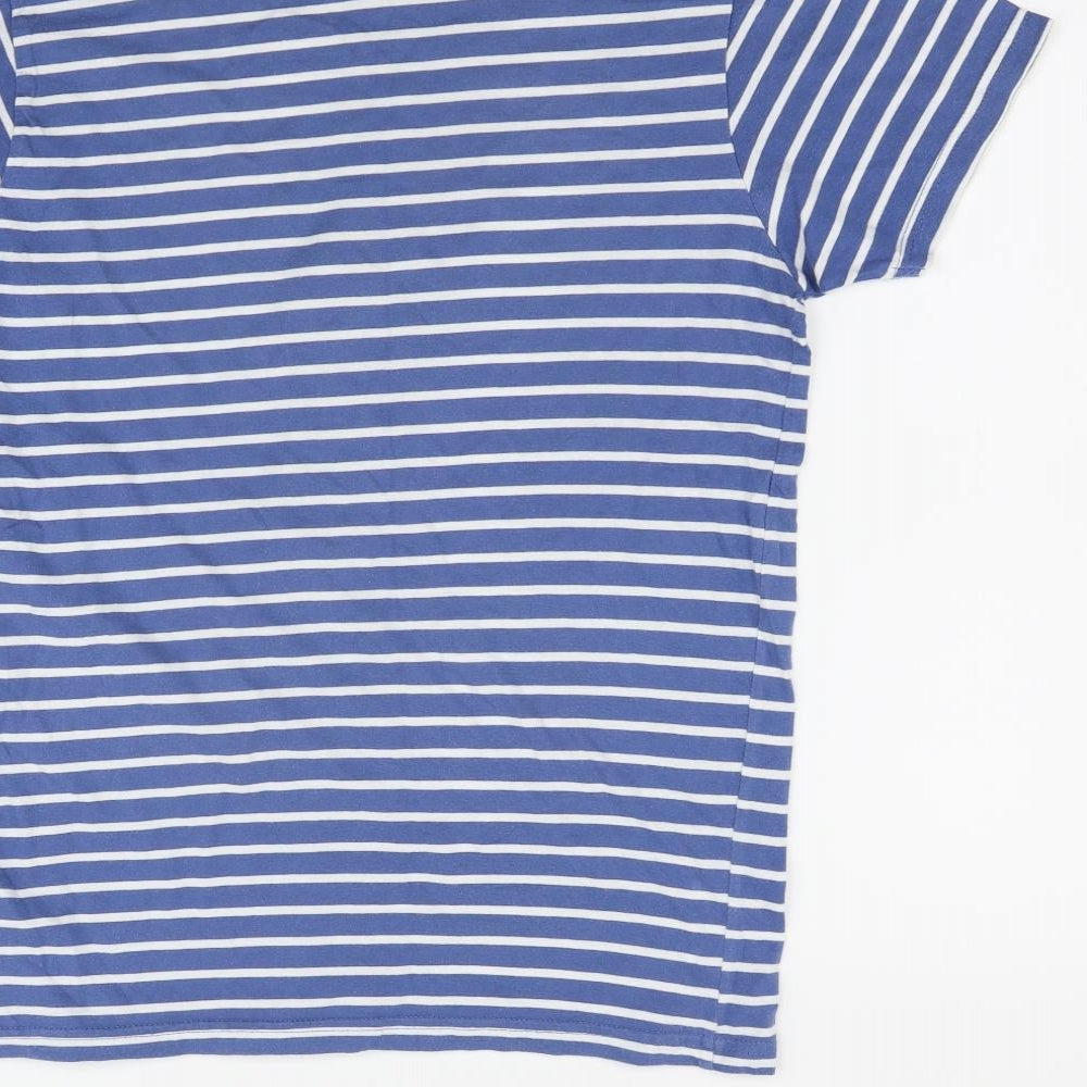 Ceader wood state Womens Blue Striped Basic T-Shirt Size M