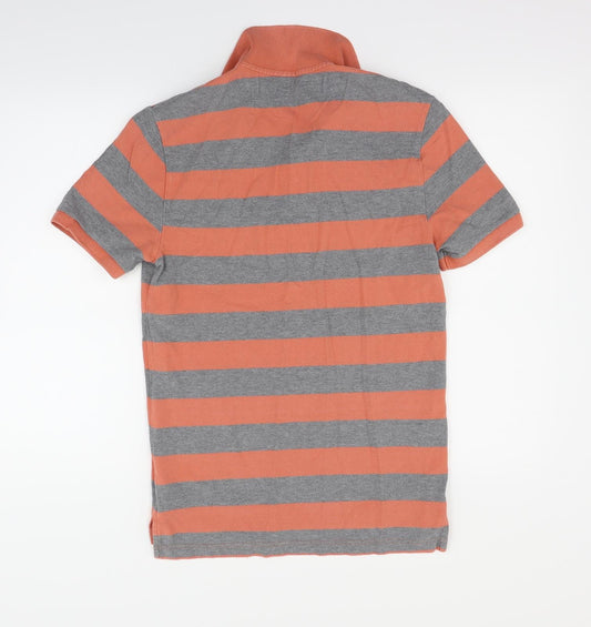 Gap Womens Orange Striped Basic Polo Size M