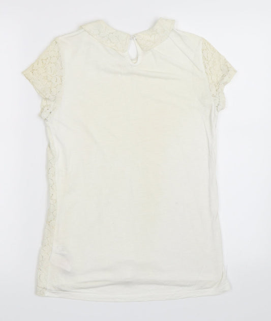 Dorothy Perkins Womens Ivory Basic T-Shirt Size 6