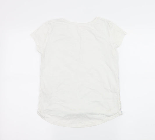 Nutmeg Girls White Floral Jersey Basic T-Shirt Size 11-12 Years