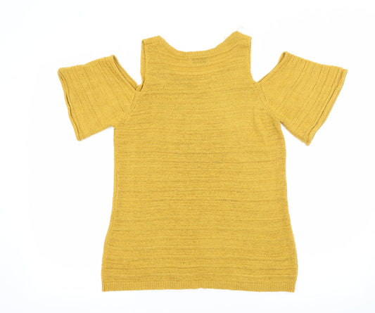 Papaya Womens Yellow Knit Pullover Jumper Size 12