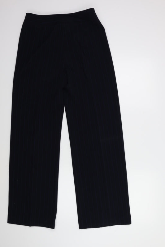 J.Taylor Womens Blue Striped Trousers Size 10 L30 in
