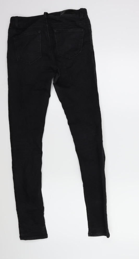 Never denim Womens Black Denim Skinny Jeans Size S L30 in