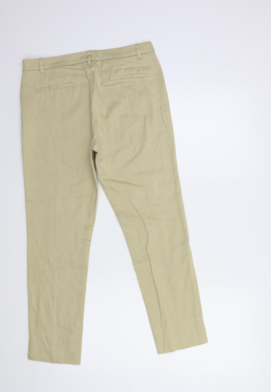 elogy Womens Beige Trousers Size 12 L25 in