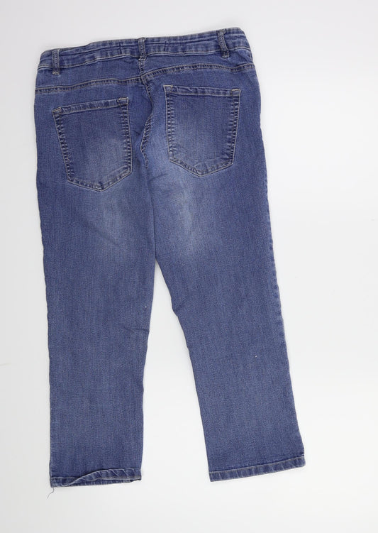 Preworn Womens Blue Denim Cropped Jeans Size 30 in L22 in