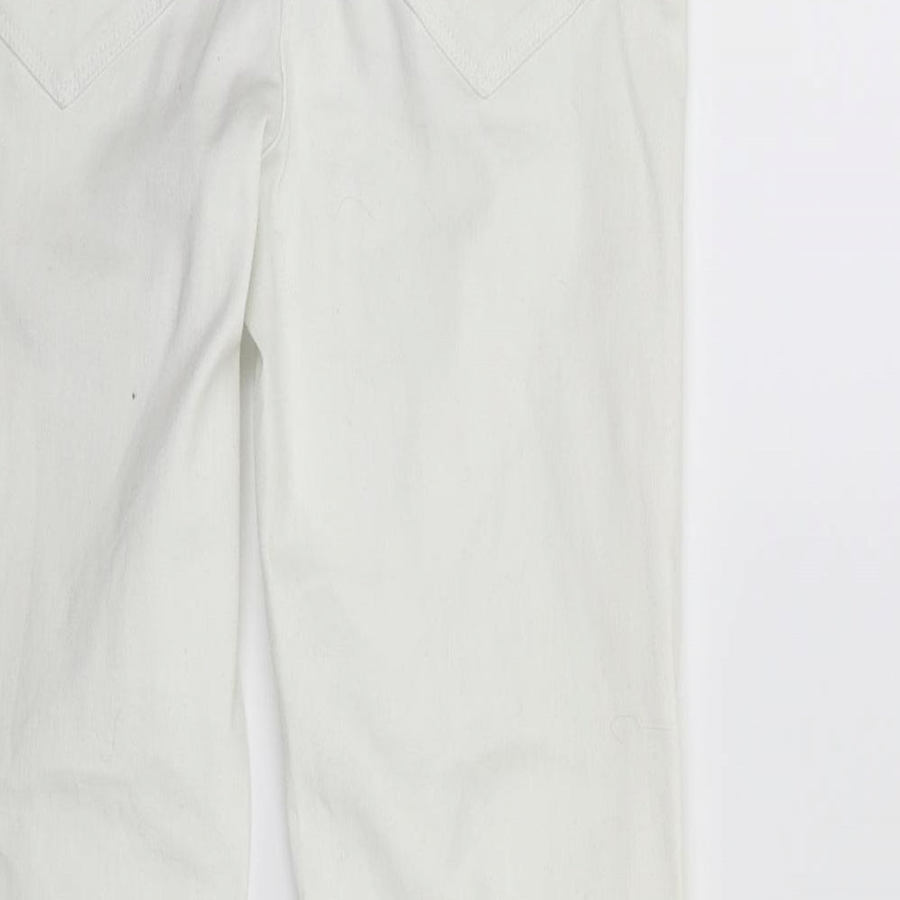 NEXT Womens White Denim Straight Jeans Size 8 L28 in