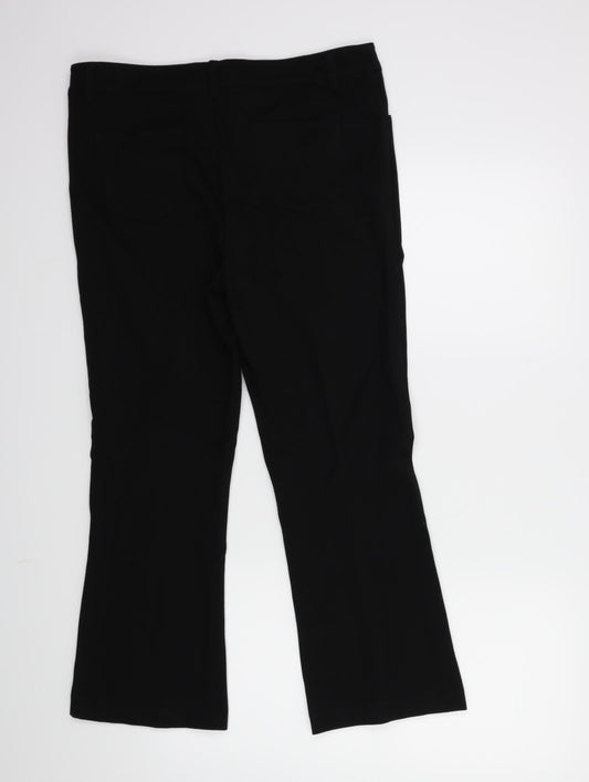 Laura Scott Womens Black Trousers Size 16 L26 in