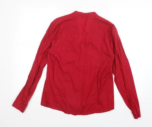 Debenhams Womens Red Basic Button-Up Size 12 - String tie around back has been removed