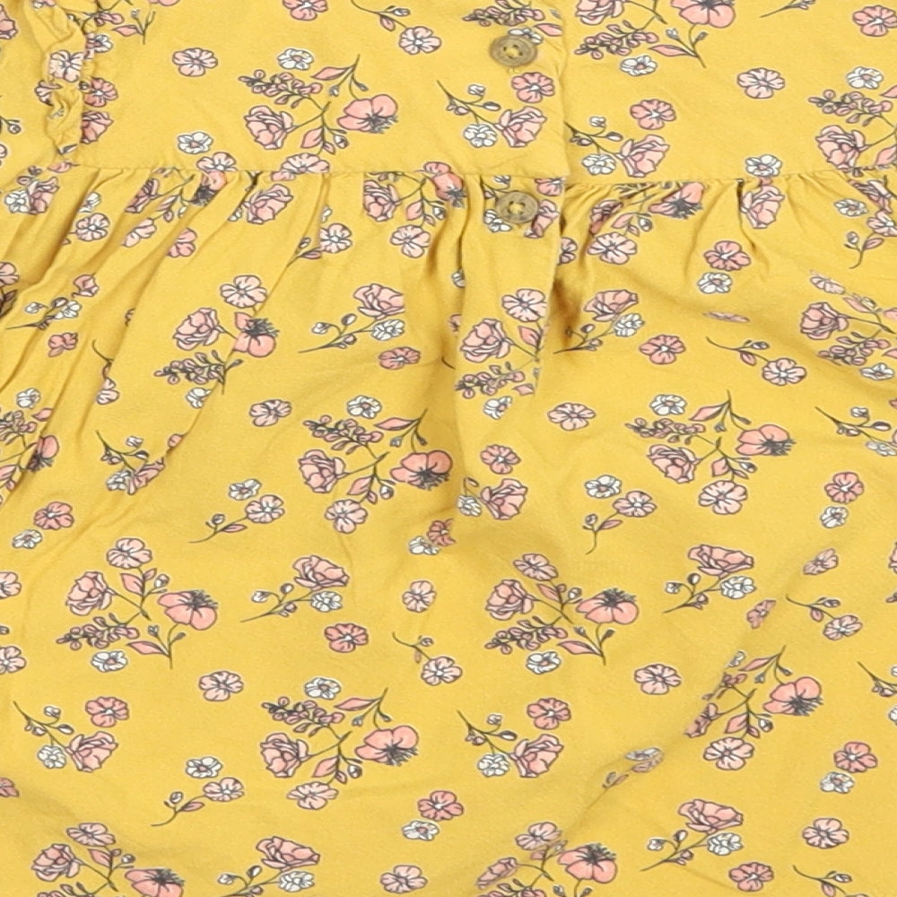 Primark Girls Yellow Floral A-Line Size 24 Months