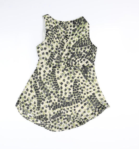 PLanet Womens Green Geometric Fit & Flare Size 12