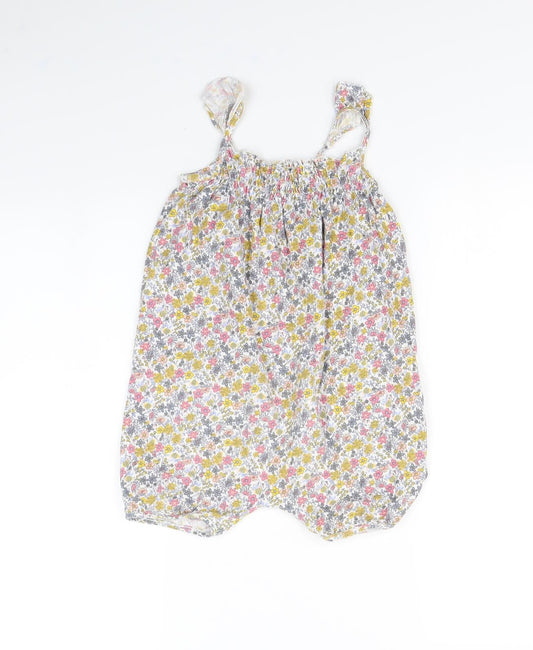 NEXT Girls White Floral Playsuit One-Piece Size 2 Years