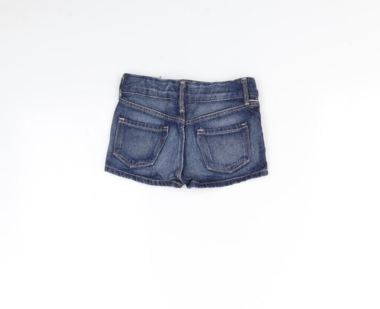 Preworn Girls Blue Cut-Off Shorts Size 4 Years
