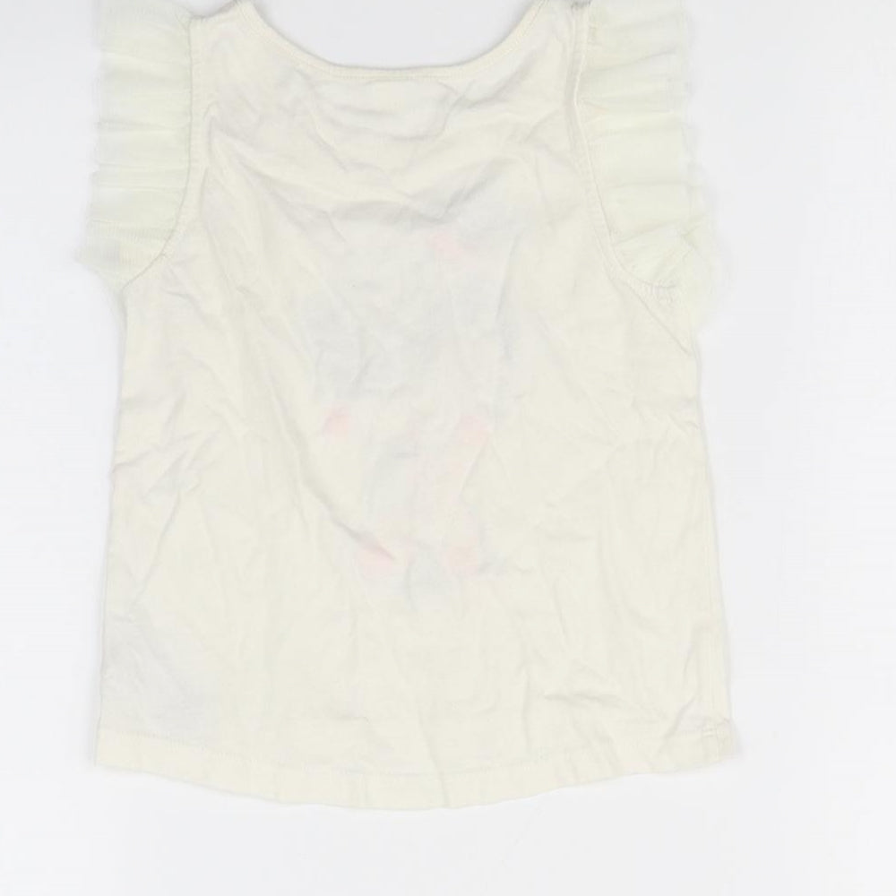 Gap Girls White Basic T-Shirt Size 3 Years