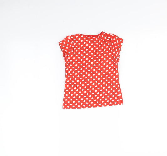 NOVA Girls Red Polka Dot Basic T-Shirt Size 4 Years