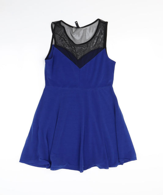 H&M Womens Blue Fit & Flare Size M