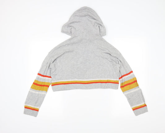 Topshop Womens Grey Striped Pullover Jumper Size 8