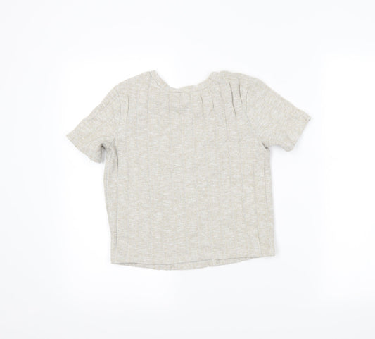 Zara Womens Beige Cropped Polo Size S