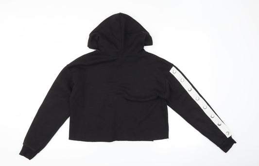 New Look Girls Black Striped Pullover Hoodie Size 12-13 Years - usa