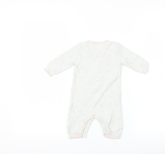 George Girls Grey Babygrow One-Piece Size 0-3 Months - Unicorns