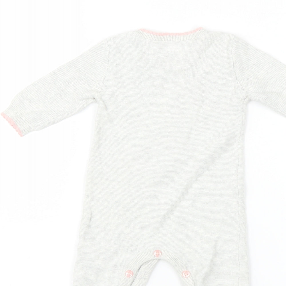 George Girls Grey Babygrow One-Piece Size 0-3 Months - Unicorns
