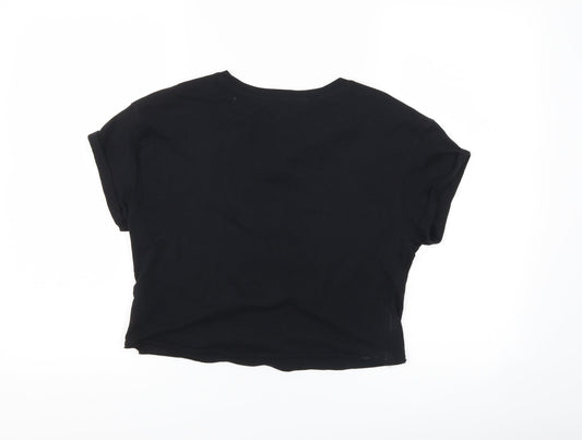 New Look Girls Black Cropped T-Shirt Size 12-13 Years - Colorado