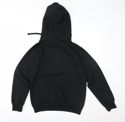 Label Mens Black Pullover Hoodie Size XS