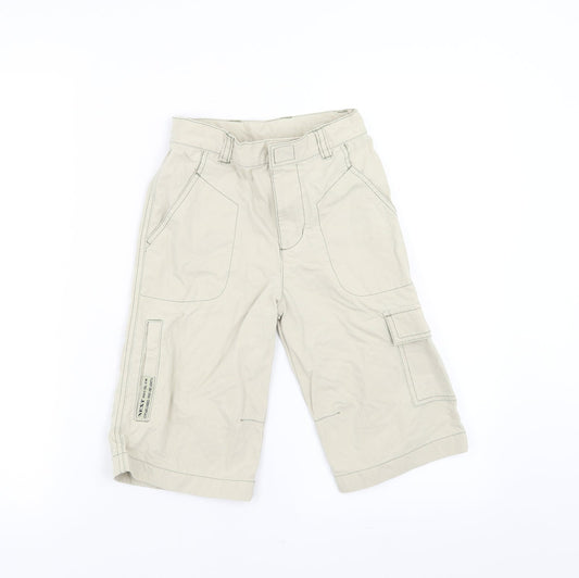 Next Boys Beige Cargo Trousers Size 7 Years - cropped