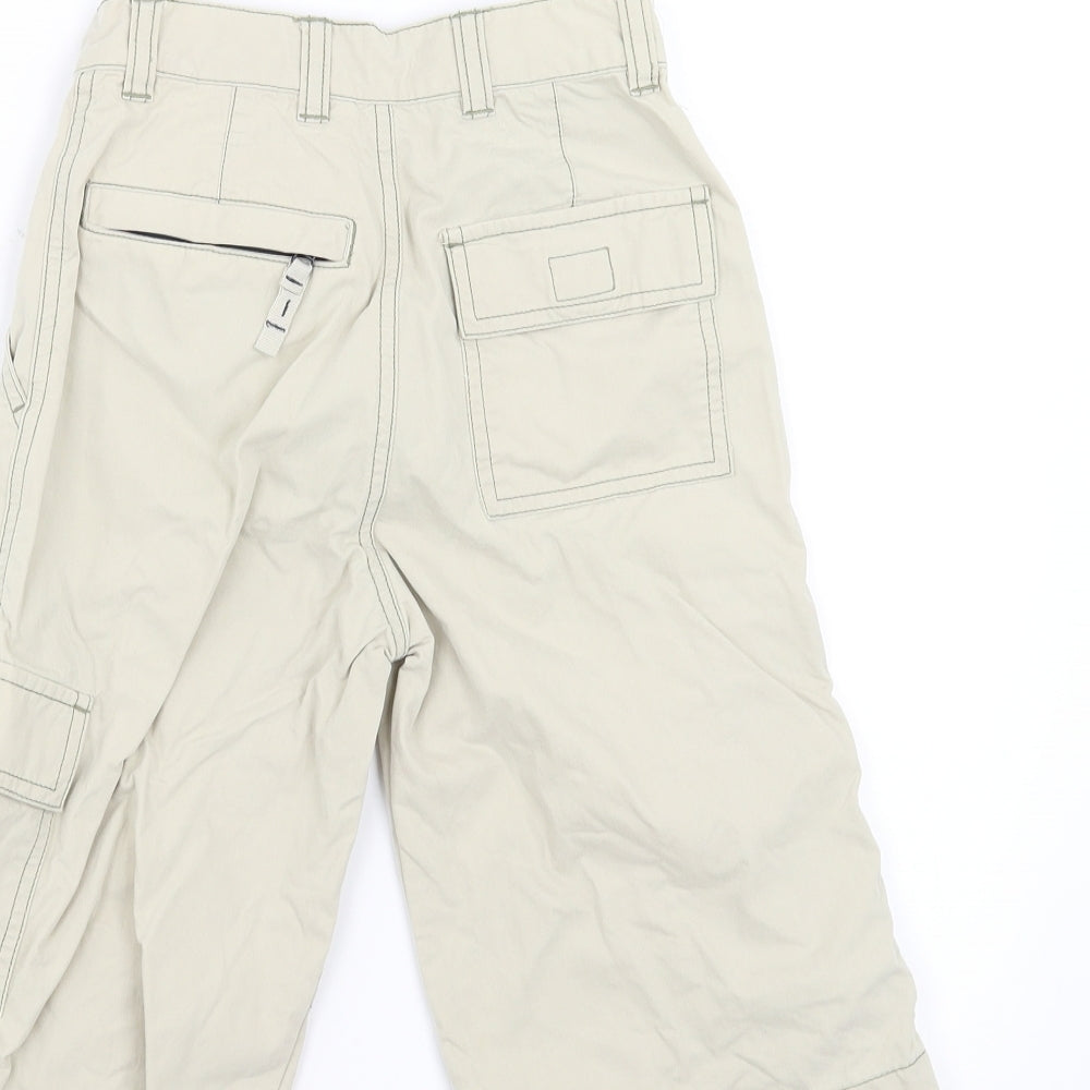 NEXT Boys Beige Cargo Trousers Size 7 Years - cropped