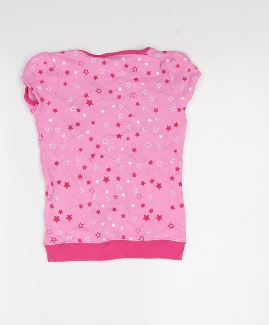 EA Girls Pink Jersey Basic T-Shirt Size 6-7 Years - Stars