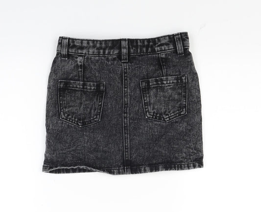 NEXT Girls Black Denim Mini Skirt Size 7 Years
