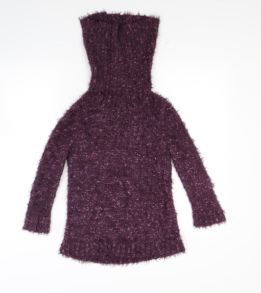 Fabrizio Womens Purple Knit Pullover Jumper Size M