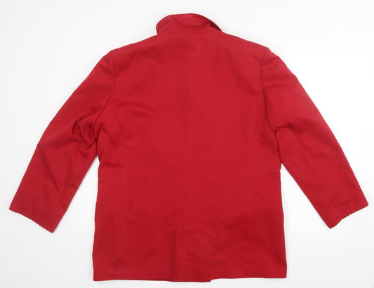 Elizabeth Shelton Womens Red Jacket Size 16