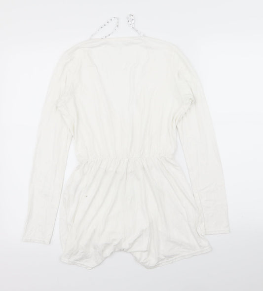 Missguided Womens White Playsuit One-Piece Size 6