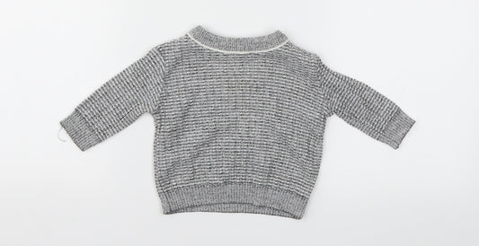 River Island Boys Grey Houndstooth Pullover Jumper Size 0-3 Months