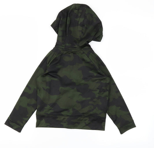 Preworn Boys Green Camouflage Full Zip Sweatshirt Size 4 Years