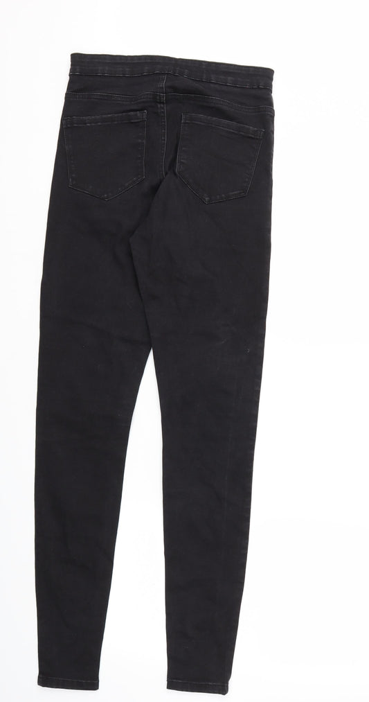 Denim &co Womens Black Houndstooth Skinny Jeans Size 10 L30 in