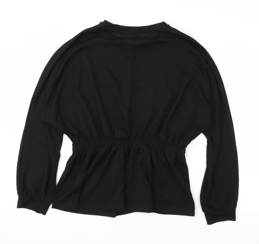 Papaya Womens Black Basic T-Shirt Size 12