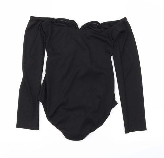 Fashion Union Womens Black Bodysuit One-Piece Size 10