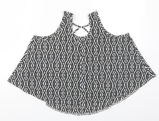 Young Dimension Girls Grey Geometric Basic Tank Size 12-13 Years
