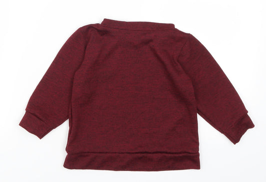QED London Girls Red Pullover Sweatshirt Size 2-3 Years