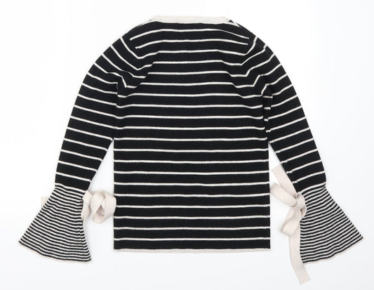 Missguided Womens Black Striped Pullover Jumper Size 6