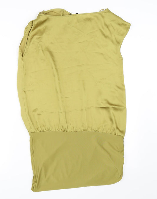 NEXT Womens Green Satin Tunic Blouse Size 10