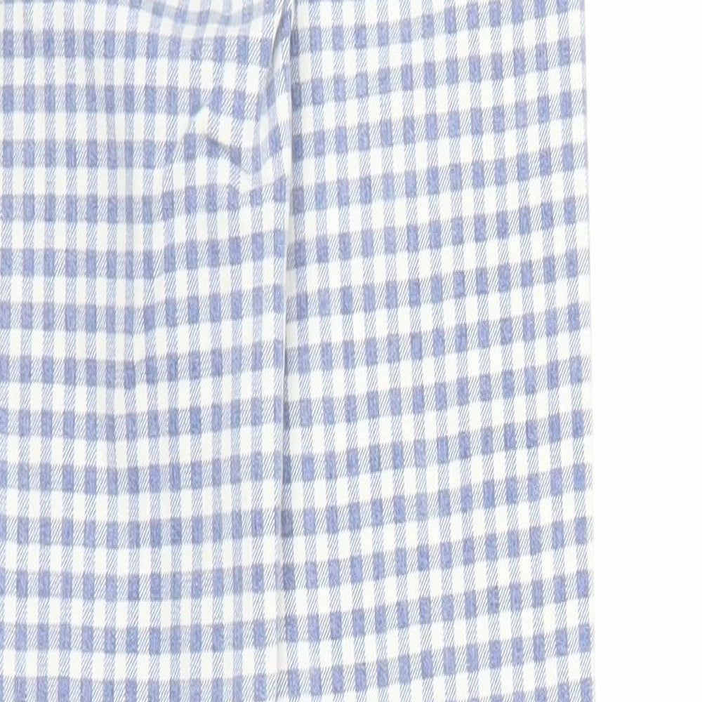 Topshop Womens Blue Check Carrot Trousers Size 25 in L30 in