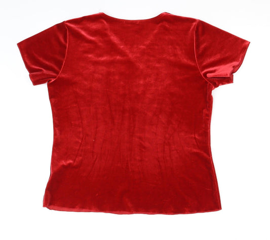 Mega Design Womens Red Basic T-Shirt Size M