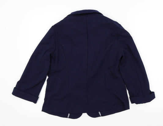 New Look Womens Blue Houndstooth Jacket Size 12