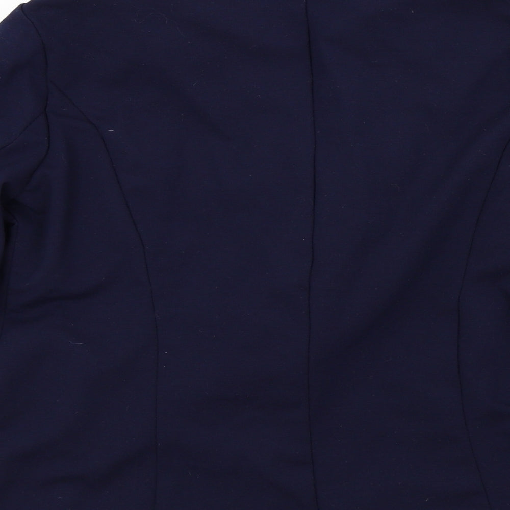 New Look Womens Blue Houndstooth Jacket Size 12